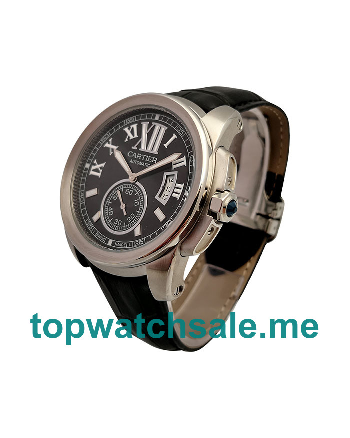 UK Black Dials Steel Calibre De Cartier W7100041 Replica Watches