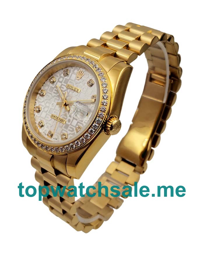 UK Golden Dials Gold Rolex Lady-Datejust 179138 Replica Watches