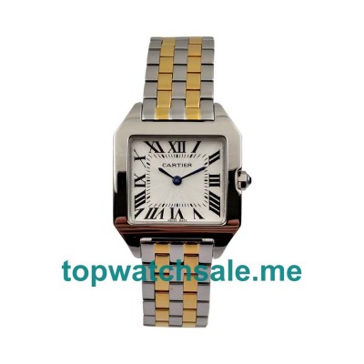 UK White Dials Steel And Gold Cartier Santos W25066Z6 Replica Watches