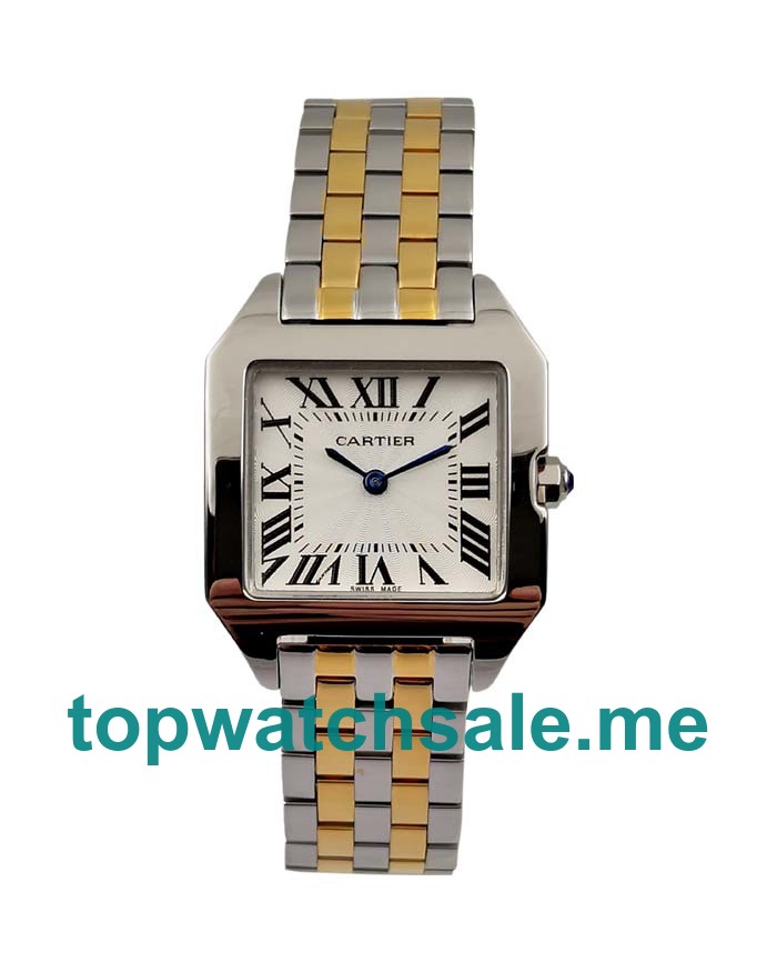 UK White Dials Steel And Gold Cartier Santos W25066Z6 Replica Watches