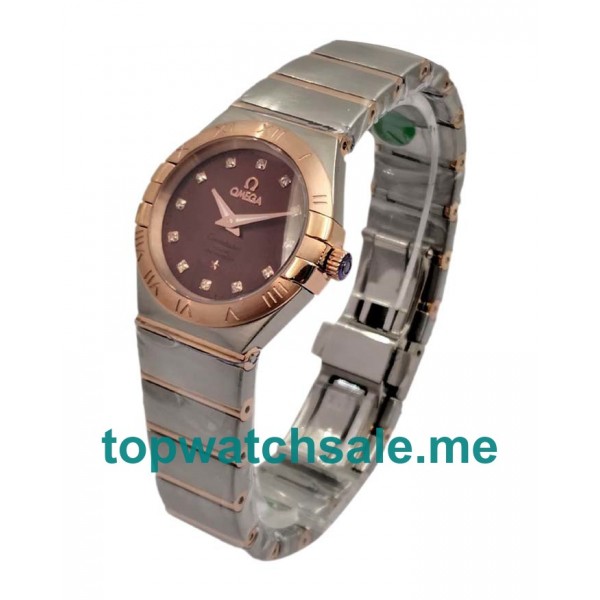 UK Brown Dials Steel And Rose Gold Omega Constellation 131.20.28.60.63.001 Replica Watches