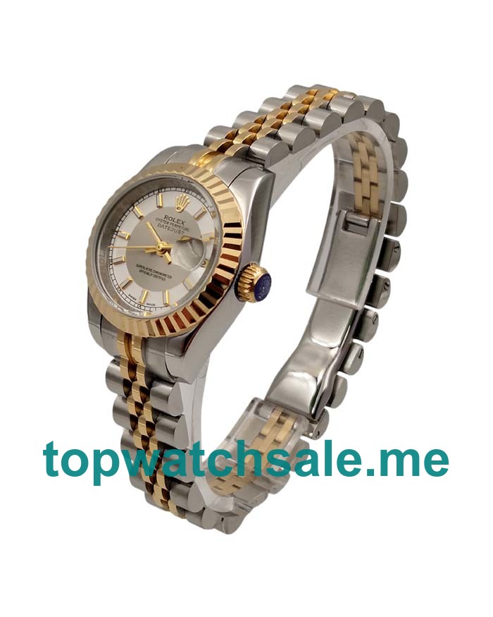 UK White Dials Steel And Gold Rolex Lady-Datejust 179173 Replica Watches