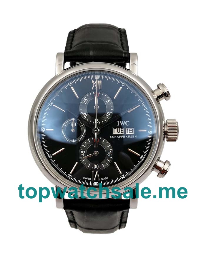 UK Black Dials Steel IWC Portofino IW391029 Replica Watches