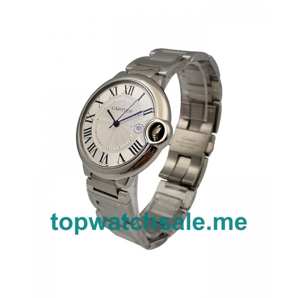 UK Silver Dials Steel Ballon Bleu De Cartier W69012Z4 Replica Watches