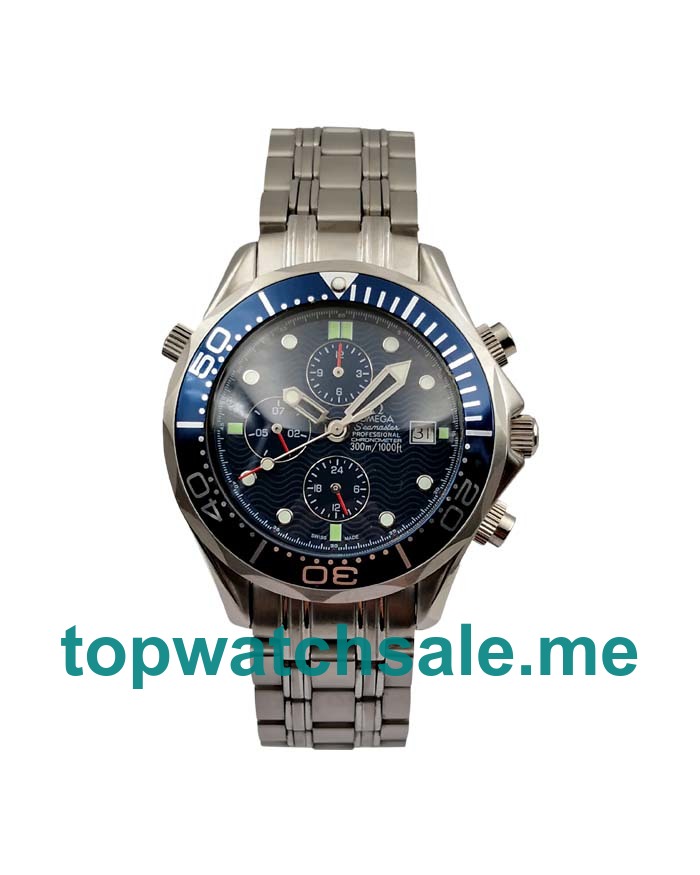 UK Blue Dials Steel Omega Seamaster Chrono Diver 2599.80 Replica Watches
