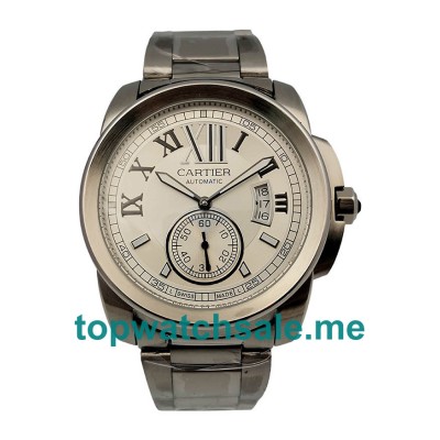 UK Silver Dials Steel Calibre De Cartier W7100015 Replica Watches