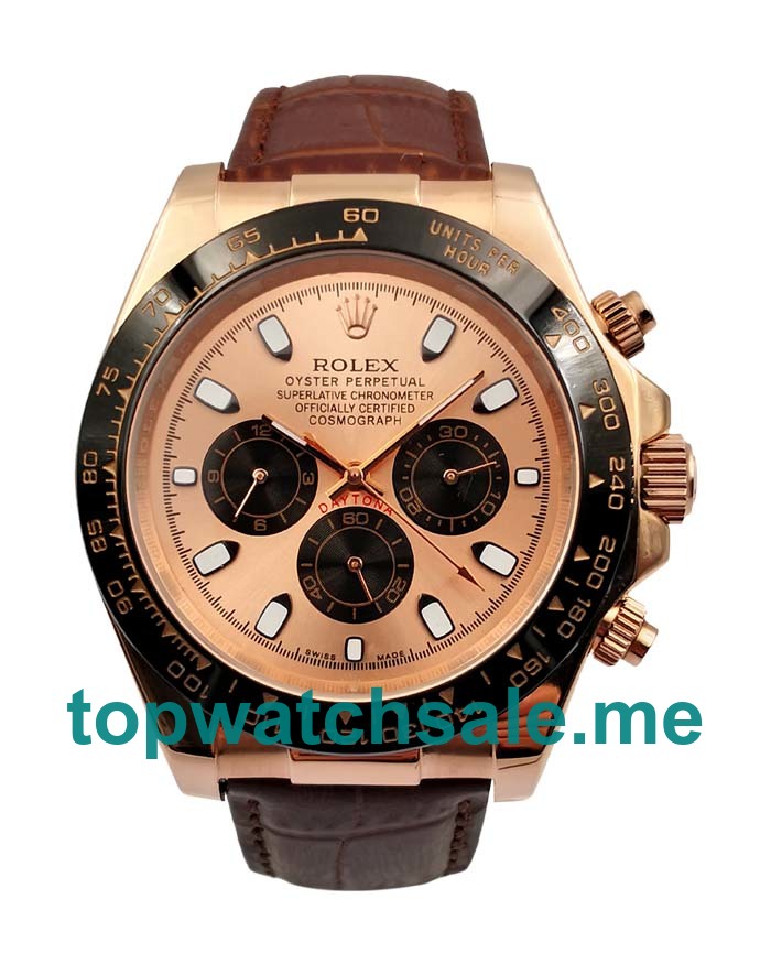 UK Pink Dials Rose Gold Rolex Daytona 116515 LN Replica Watches