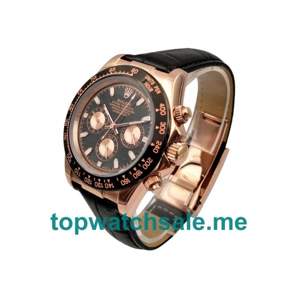 UK Black Dials Rose Gold Rolex Daytona 116515 LN Replica Watches