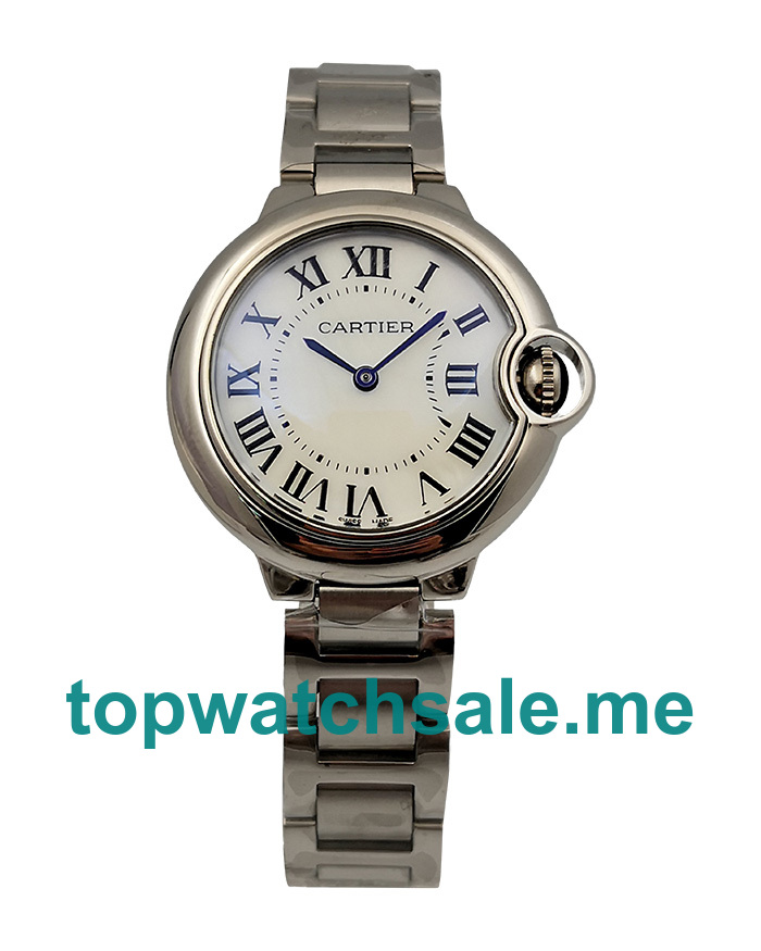 UK White Dials Steel Cartier Ballon Bleu WSBB0045 Replica Watches