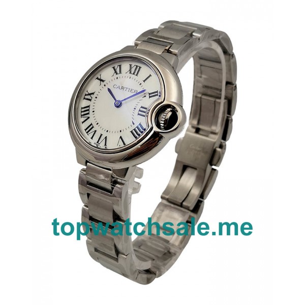 UK White Dials Steel Cartier Ballon Bleu WSBB0045 Replica Watches