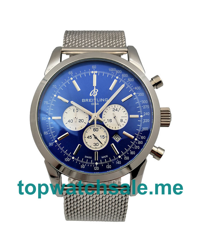 UK Blue Dials Steel Breitling Transocean AB015212 Replica Watches