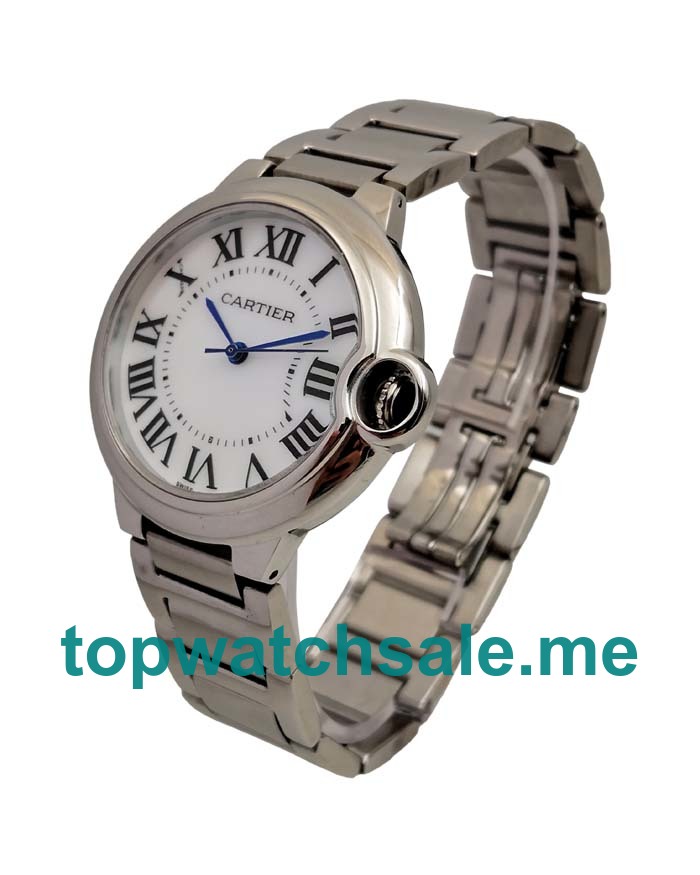 UK Steel Replica Cartier Ballon Bleu W6920046 White Dials Watches