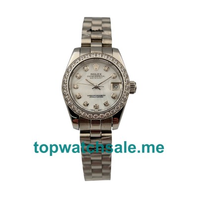 UK White Dials Steel Rolex Lady-Datejust 179174 Replica Watches