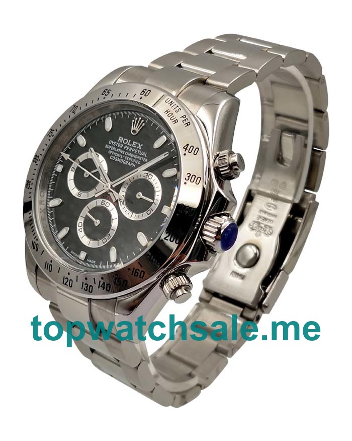 UK Black Dials Steel Rolex Daytona 116520 Replica Watches