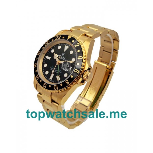 UK Black Dials Gold Rolex GMT-Master II 16718 LN Replica Watches