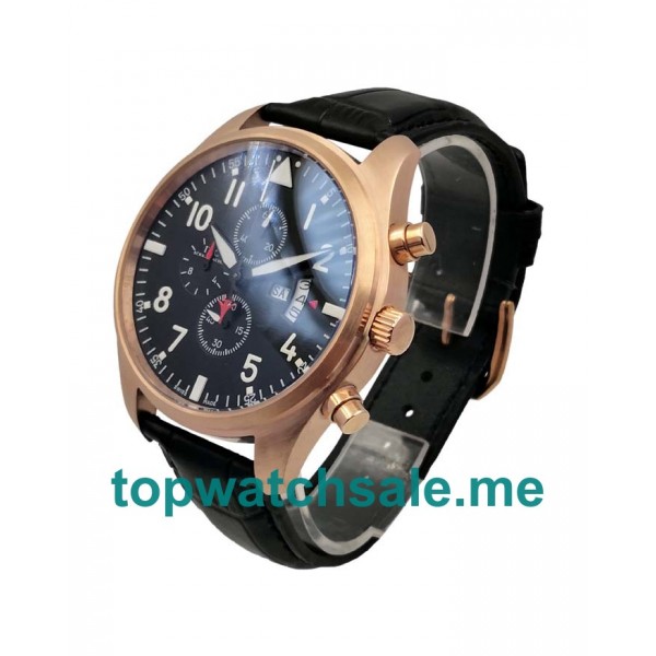 UK Black Dials Rose Gold IWC Pilots IW377701 Replica Watches