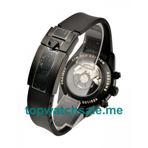 UK Black Dials Black Steel Rolex Daytona 116509 Replica Watches
