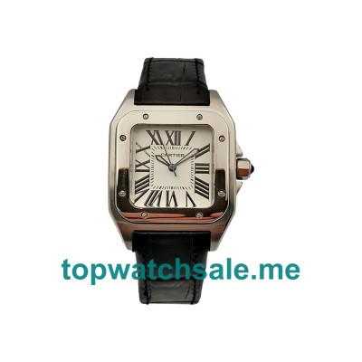 UK Silver Dials Steel Cartier Santos 100 W20106X8 Replica Watches