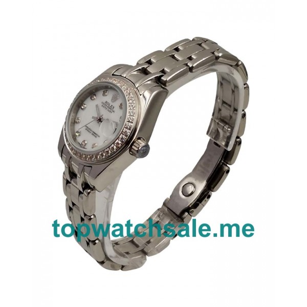 UK White Dials Steel Rolex Pearlmaster 80299 Replica Watches