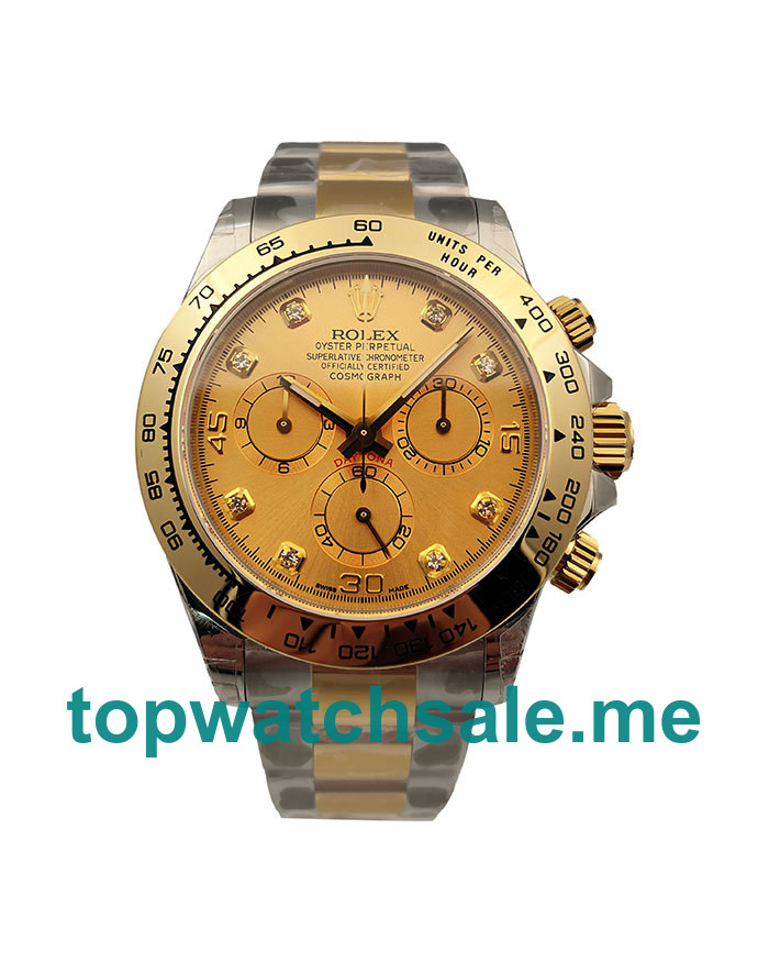 UK Champagne Dials Steel And Gold Rolex Daytona 116503 Replica Watches