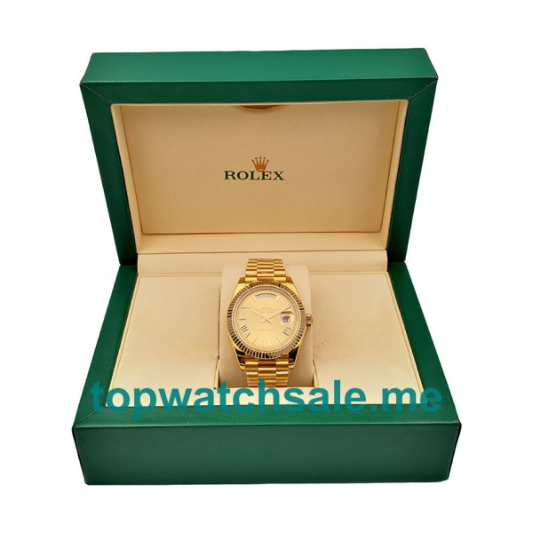 UK Champagne Dials Gold Rolex Day-Date 228238 Replica Watches