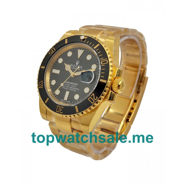UK Black Dials Gold Rolex Submariner 116618 LN Replica Watches