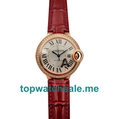 UK Silver Dials Rose Gold Cartier Ballon Bleu WJBB0033 Replica Watches