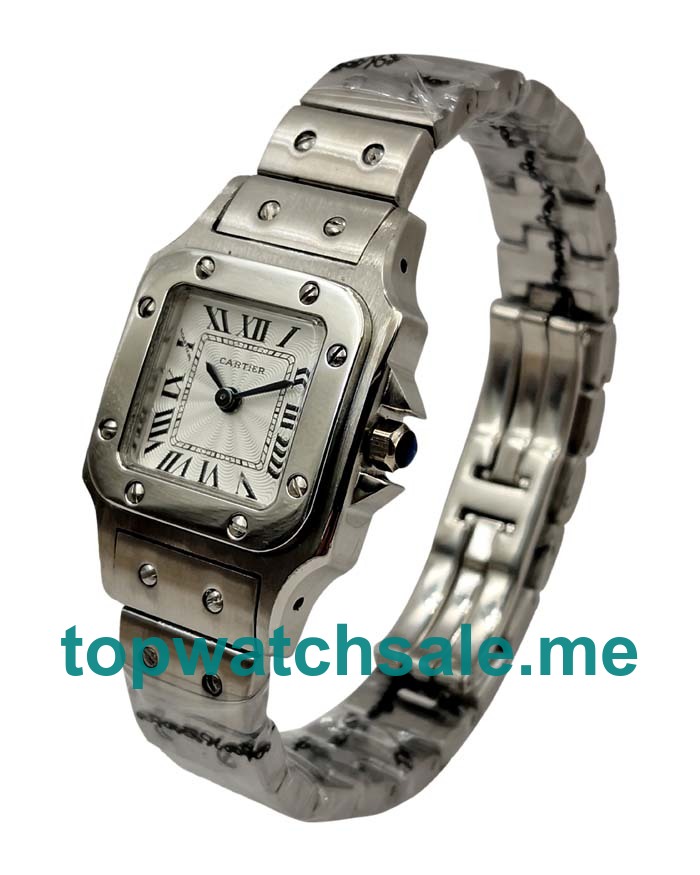 UK Silver Dials Steel Cartier Santos GALBEE W20056D6 Replica Watches