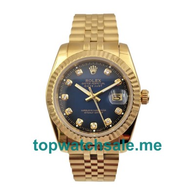 UK Blue Dials Gold Rolex Datejust 16238 Replica Watches