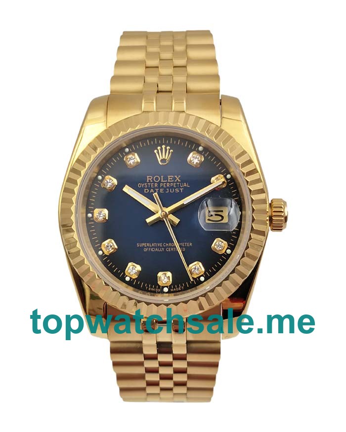 UK Blue Dials Gold Rolex Datejust 16238 Replica Watches