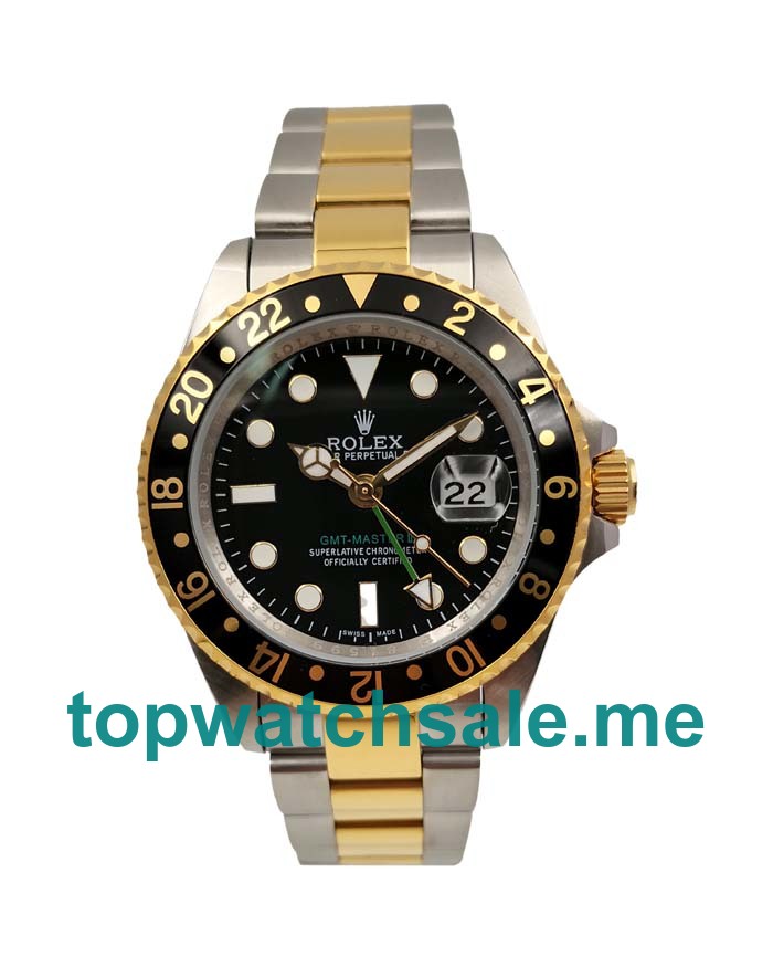 UK Black Dials Steel And Gold Rolex GMT-Master II 16713 LN Replica Watches