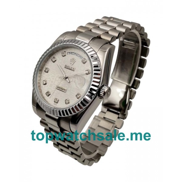 UK Silvery Dials Fake Rolex Day-Date 118239 Watches For Sale Online
