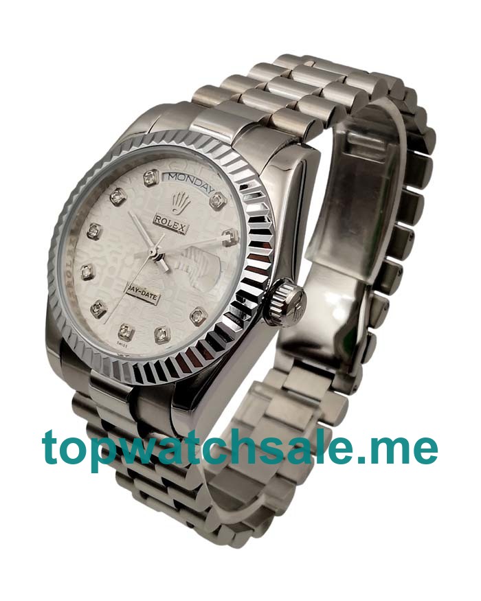 UK Silvery Dials Fake Rolex Day-Date 118239 Watches For Sale Online