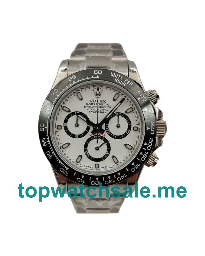 UK White Dials Steel Rolex Daytona 116500 Replica Watches