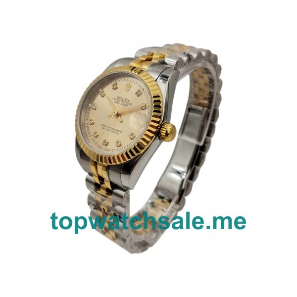 UK Champagne Dials Steel And Gold Rolex Datejust 178273 Replica Watches