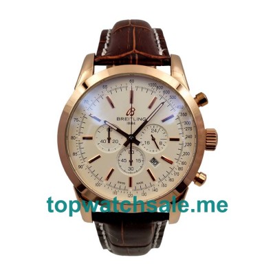UK White Dials Rose Gold Breitling Transocean RB015212 Replica Watches