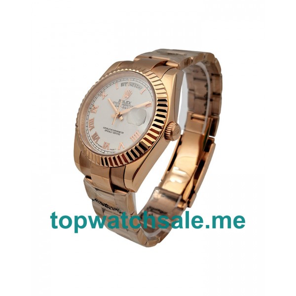 UK White Dials Rose Gold Rolex Day-Date 118235 Replica Watches