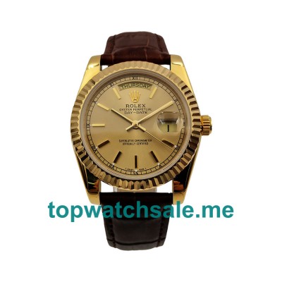 Champagne Dials Fake Rolex Day Date 18038 Watches UK Made From 18CT Gold