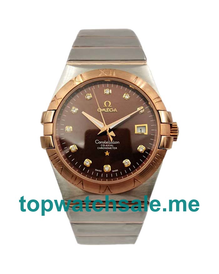 UK Steel And Rose Gold Replica Omega Constellation 123.20.35.20.63.001 Watches