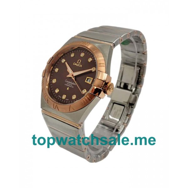 UK Steel And Rose Gold Replica Omega Constellation 123.20.35.20.63.001 Watches