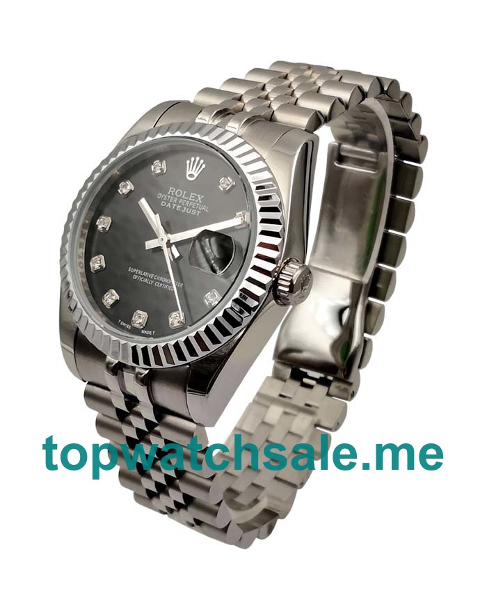 UK Black Dials Steel And White Gold Rolex Datejust 116234 Replica Watches