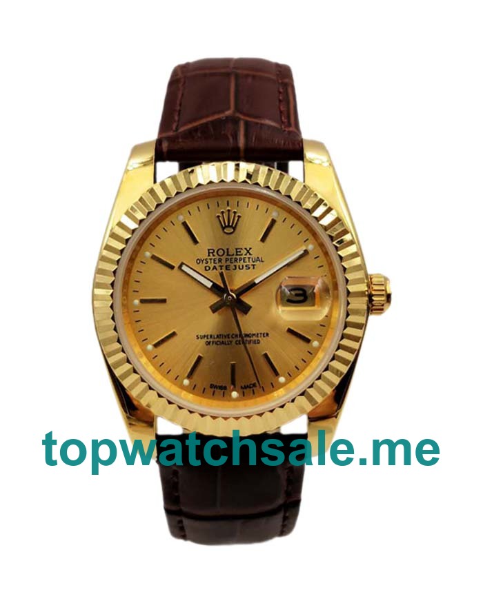 UK Champagne Dials Gold Rolex Datejust 1503 Replica Watches