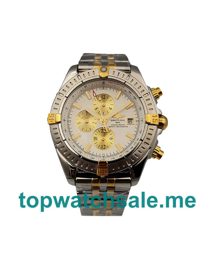 UK White Dials Steel And Gold Breitling Chronomat Evolution B13355 Replica Watches
