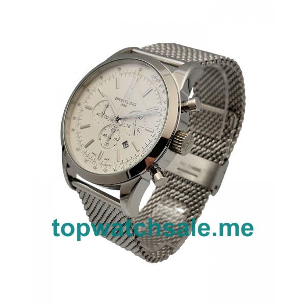 UK White Dials Steel Breitling Transocean Chronograph AB0152 Replica Watches