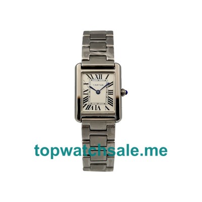 UK Stainless Steel Cartier Tank W5200014 Replica Watches For Women