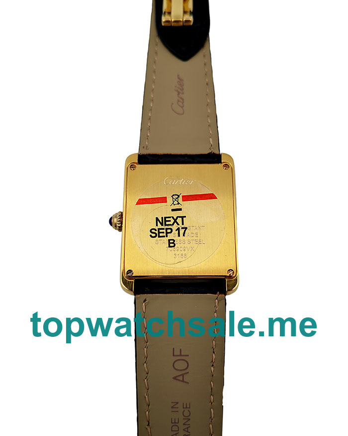 UK White Dials Gold Cartier Tank Solo W5200002 Replica Watches
