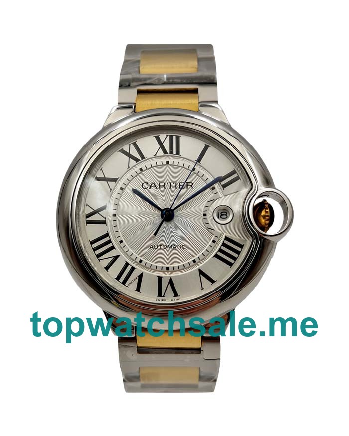 UK Silver Dials Steel And Gold Cartier Ballon Bleu W69009Z3 Replica Watches