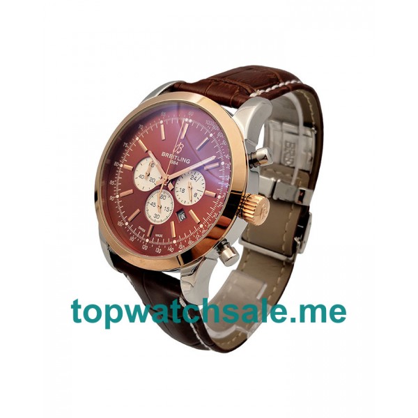 UK Coffee Dials Steel And Rose Gold Breitling Transocean UB015212 Replica Watches