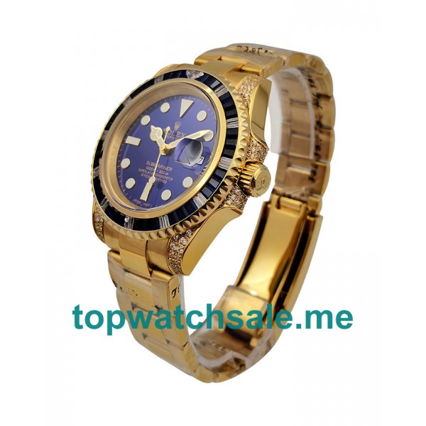 UK Blue Dials Gold Rolex Submariner 116618 Replica Watches