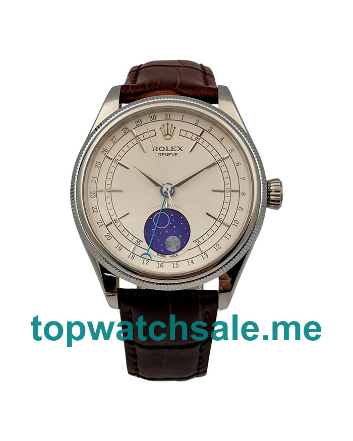 UK White Dials Steel Rolex Cellini 50535 Replica Watches